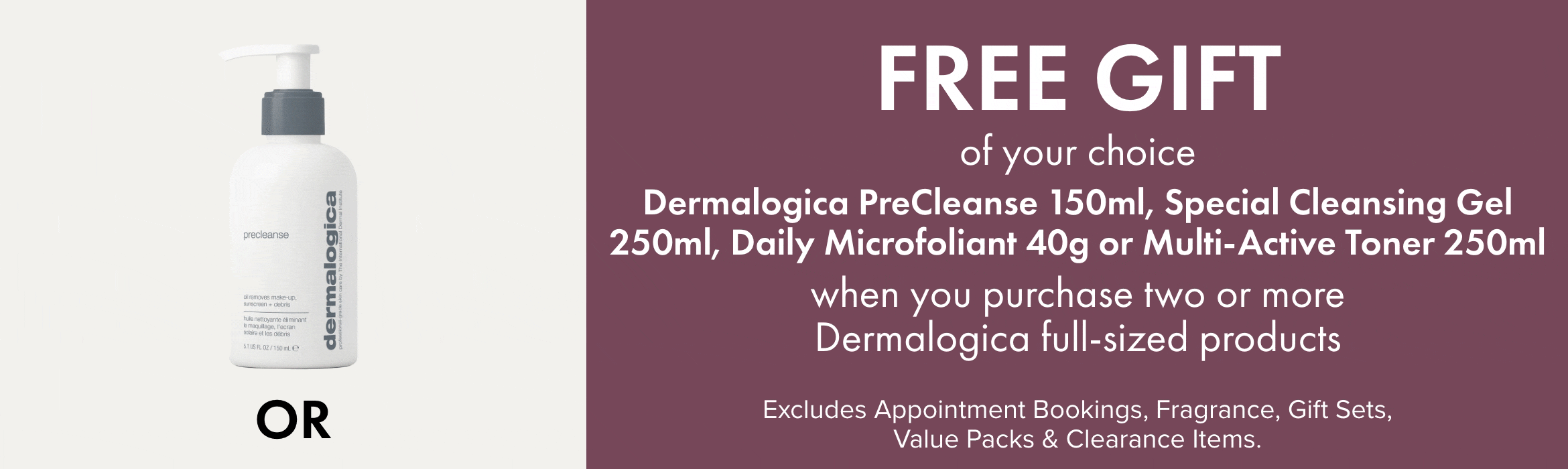 Dermalogica FREE GIFT with purchase