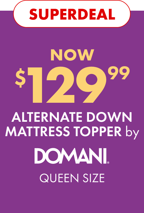 SUPERDEAL NOW $129.99 Alternate Down Mattress Topper by Domani (Queen Size)