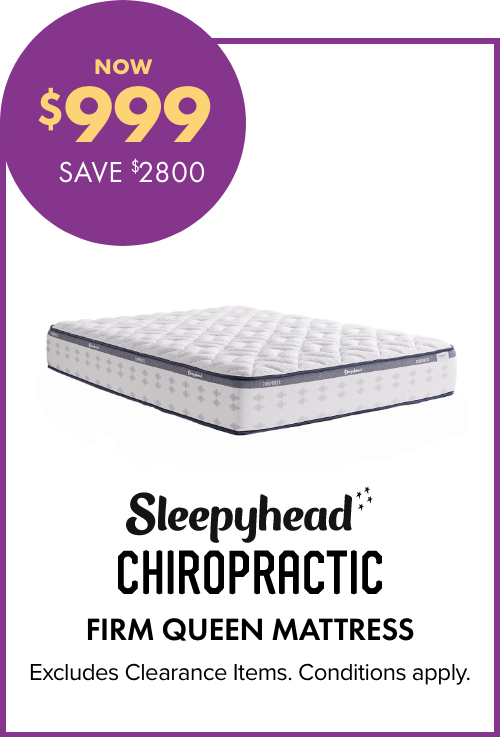 NOW $999 SAVE $2800 Sleepyhead Chiropractic Firm Queen Mattress