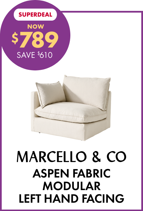 SUPERDEAL NOW $789 SAVE $610 Marcello & Co Aspen Fabric Modular Left Hand Facing