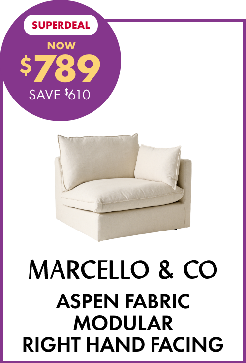 SUPERDEAL NOW $789 SAVE $610 Marcello & Co Aspen Fabric Modular Right Hand Facing