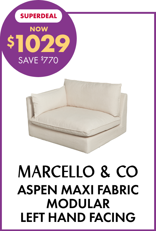 SUPERDEAL NOW $1029 SAVE $770 Marcello & Co Aspen Maxi Fabric Modular Left Hand Facing