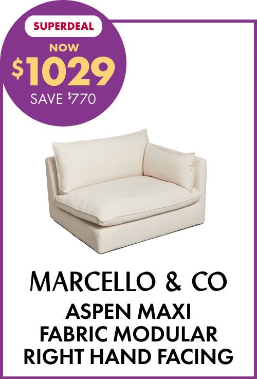 SUPERDEAL NOW $1029 SAVE $770 Marcello & Co Aspen Maxi Fabric Modular Right Hand Facing