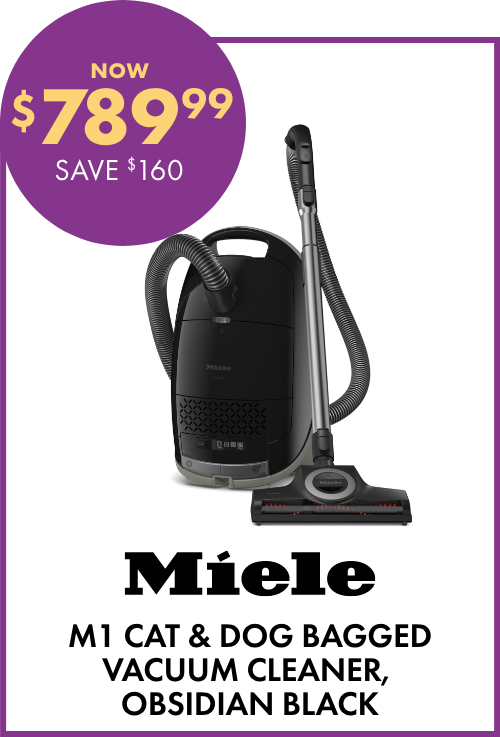 NOW $789.99 SAVE $160 Miele M1 Cat & Dog Bagged Vacuum Cleaner, Obsidian Black