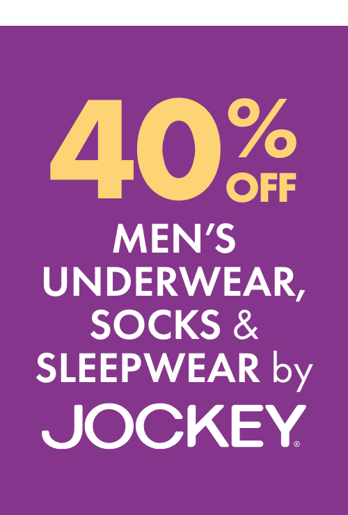 40% off Men’s Underwear & Socks by Jockey