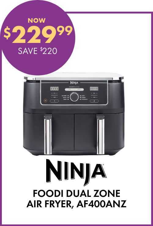 NOW $229.99 SAVE $220 Ninja Foodi Dual Zone Air Fryer, AF400ANZ
