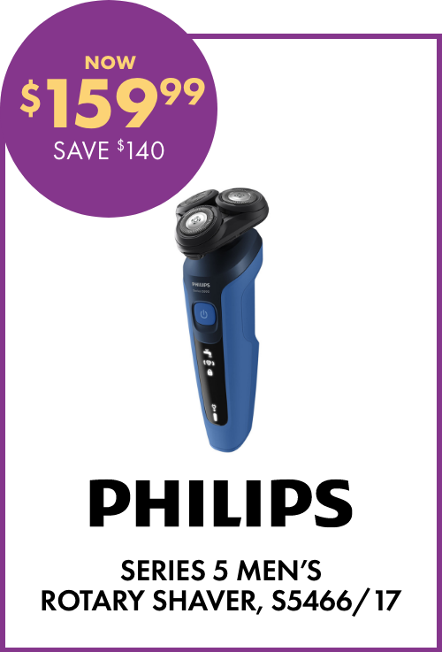 NOW $159.99 SAVE $140 Philips Series 5 Men's Rotary Shaver, S5466/17
