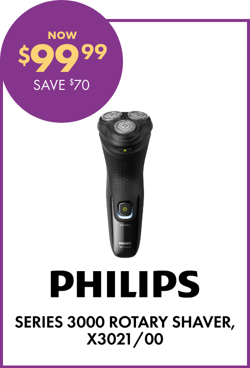 NOW $99.99 SAVE $70 Philips Series 3000 Rotary Shaver, X3021/00
