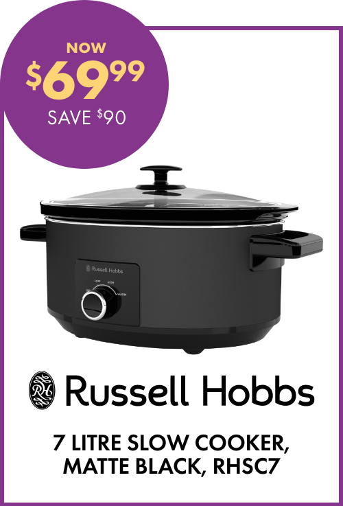 NOW $69.99 SAVE $90 Russell Hobbs 7 Litre Slow Cooker, Matte Black, RHSC7