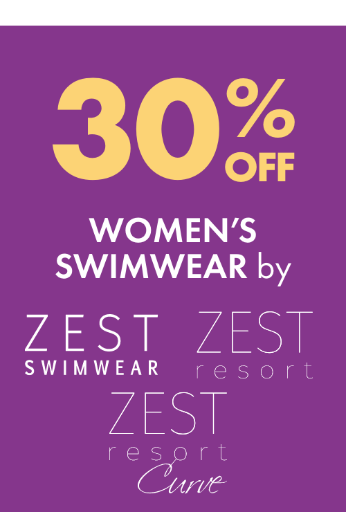 30% off Women's Swimwear by Zest Resort, Zest Resort Curve & Zest Swimwear