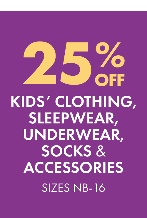 25% OFF Kids Clothing