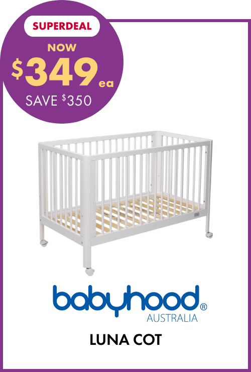 NOW $349ea Luna Cot by Babyhood