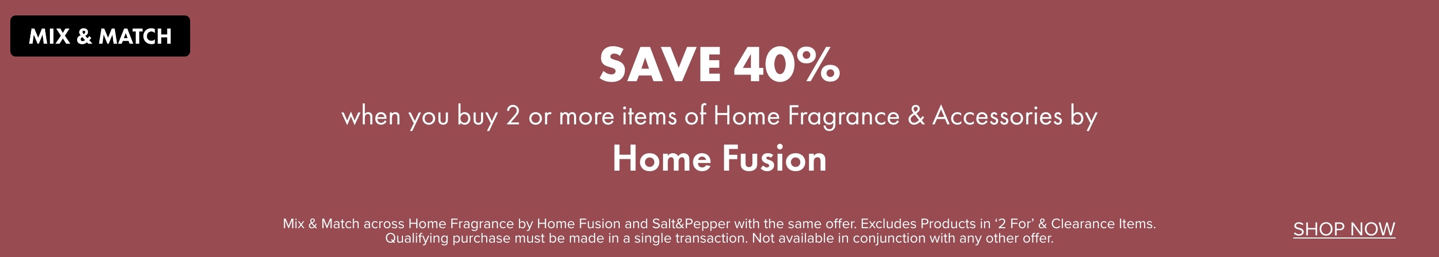 50% OFF Home Fragrance & Accessories by Home Fusion and Salt&Pepper
