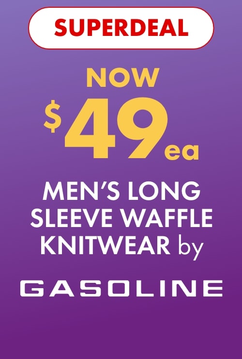 Superdeal NOW $49ea Men's Knitwear by Gasoline