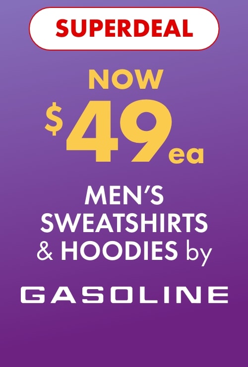 SUPERDEAL NOW $49ea Men's Sweatshirts and Hoodies by Gasoline
