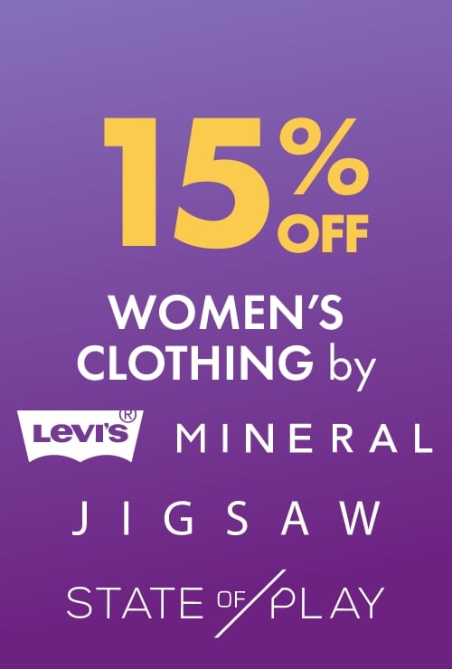 15% off Women's Clothing by Levis, Mineral, Jigsaw & State of Play