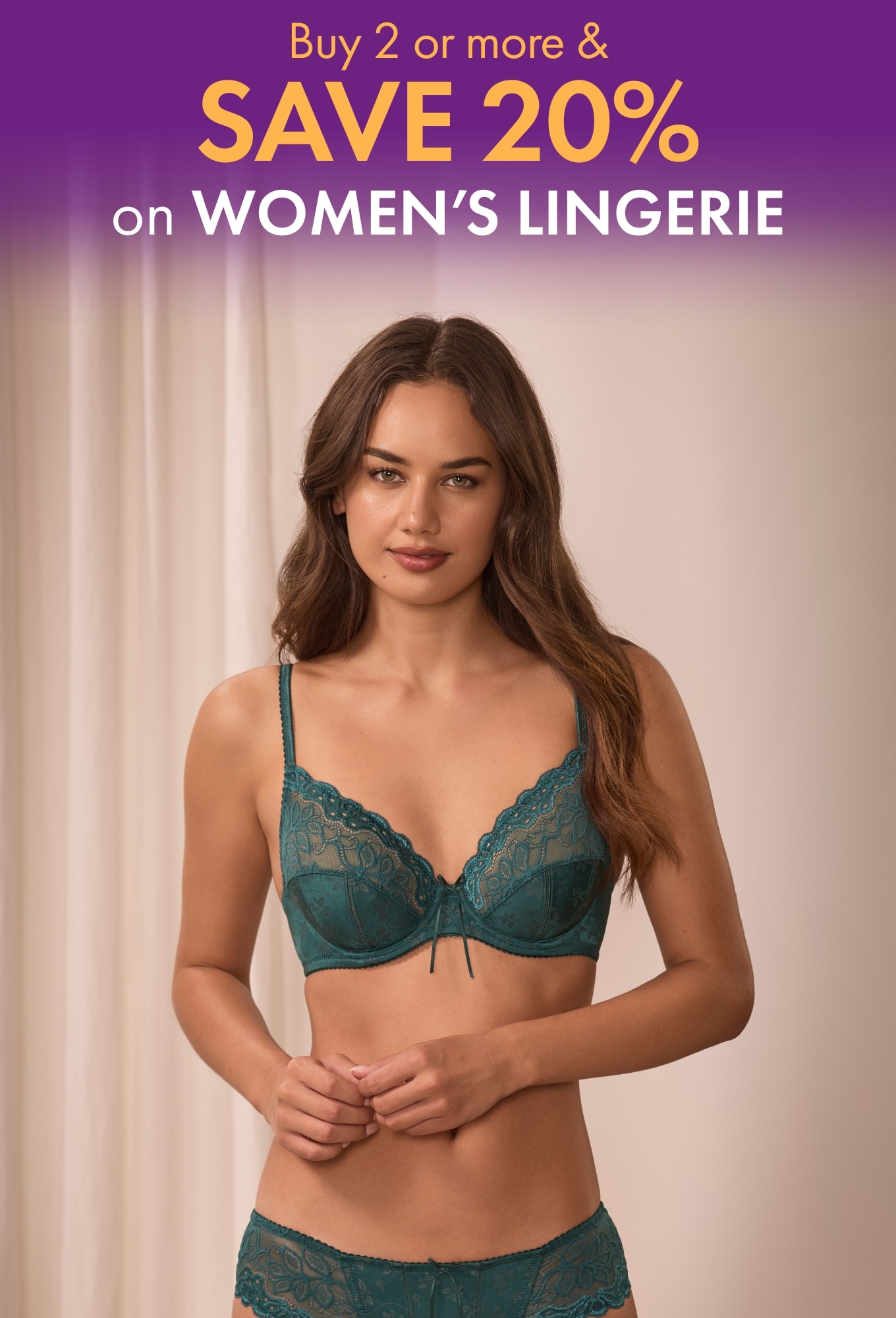 Buy 2 or more & Save 20% Off Women's lingerie