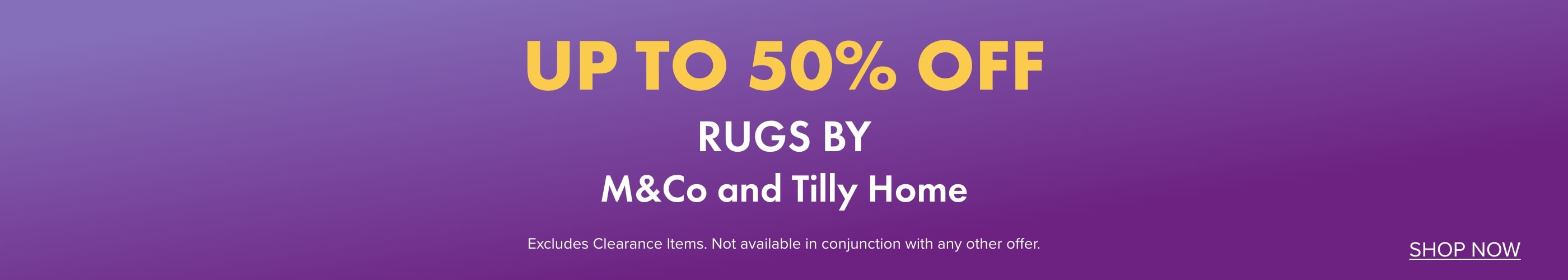 UP TO 50% OFF Rugs by M&Co and Tilly Home