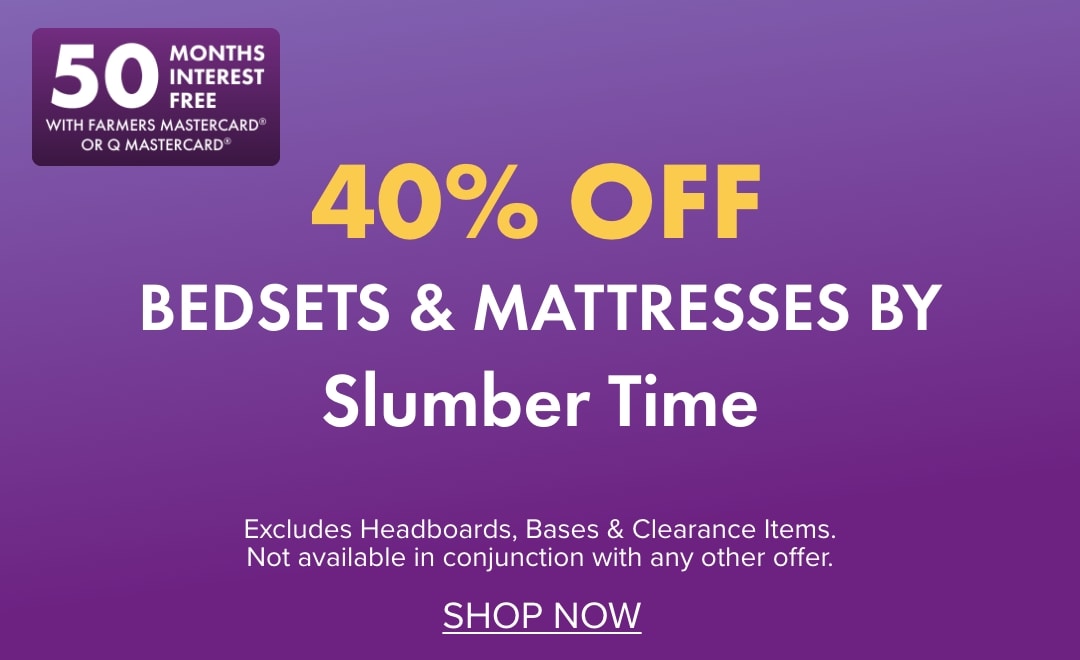 40% OFF Bedsets & Mattresses by Slumber Time