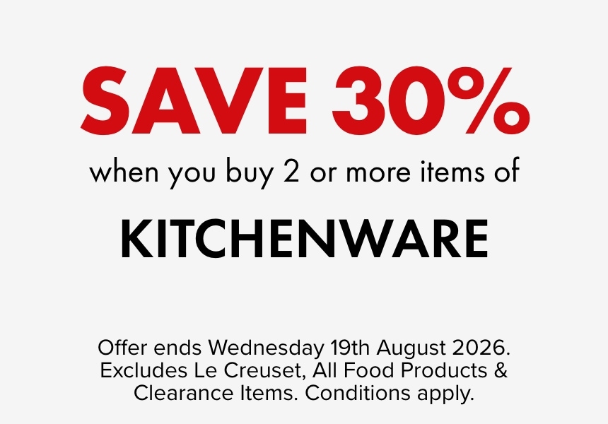 SAVE 50% when you buy 2 or more items of Kitchenware