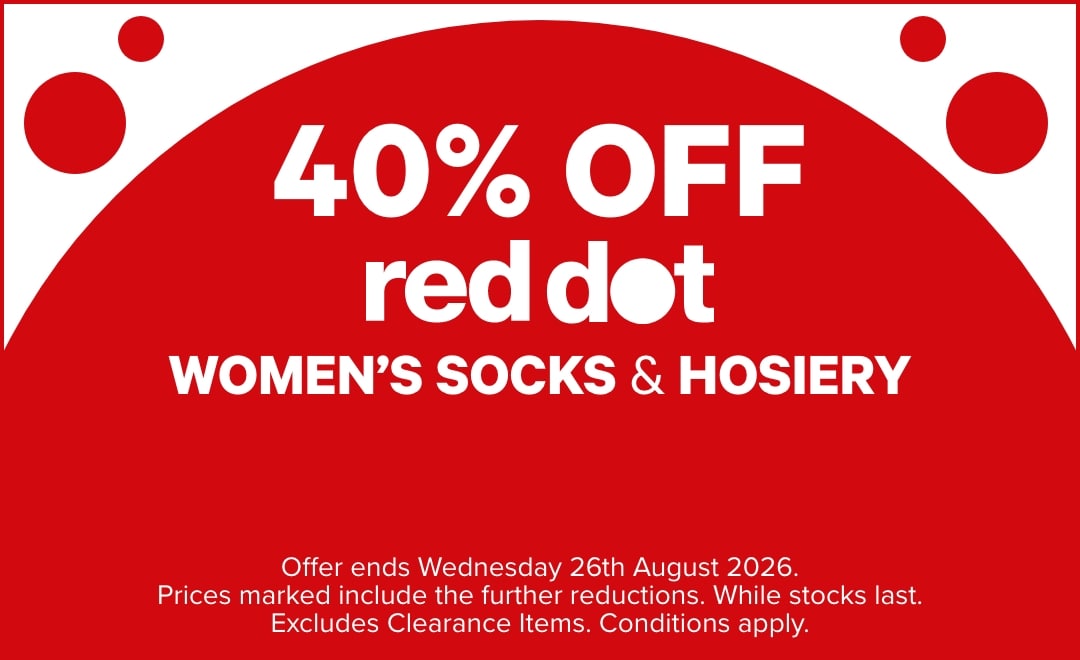 40% Womens socks & hosiery