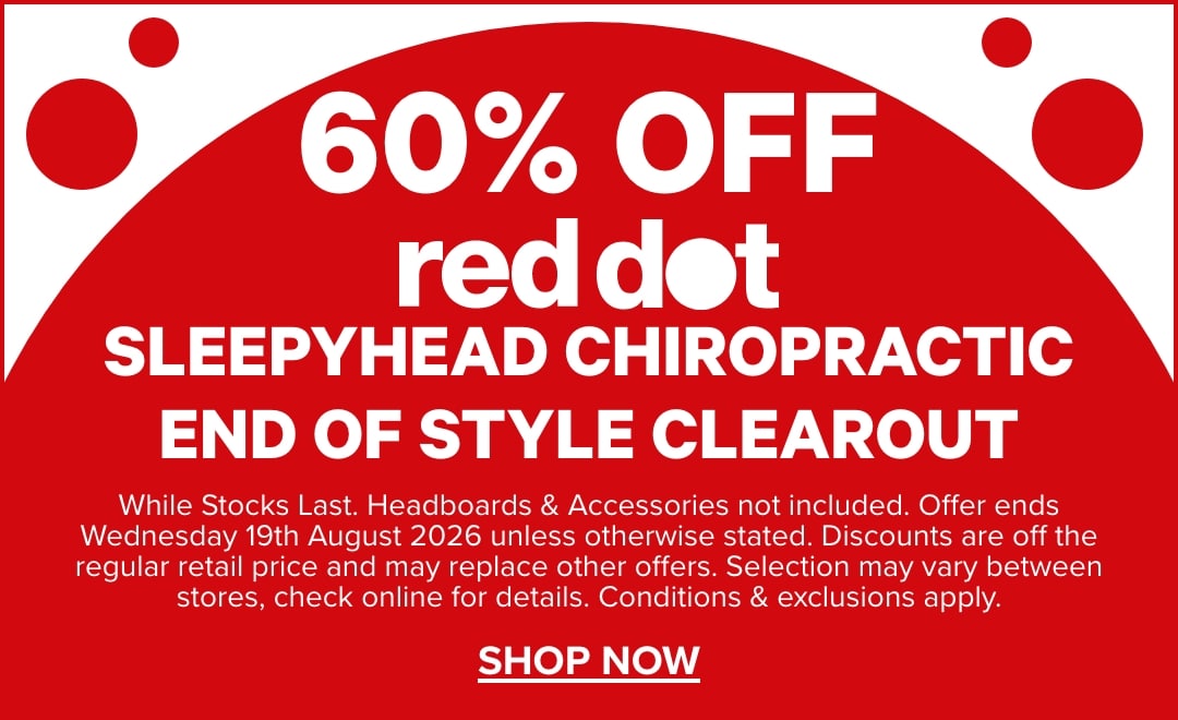 60% OFF Red Dot Sleepyhead Chiropractic End of Style Clearout