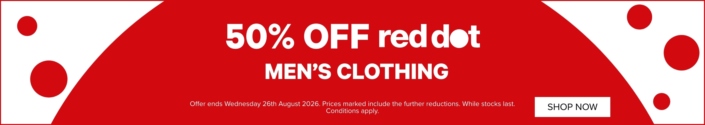 50% OFF Red Dot Men's Clothing