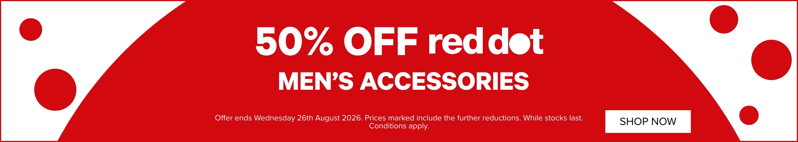 50% OFF Red Dot Men's Accessories