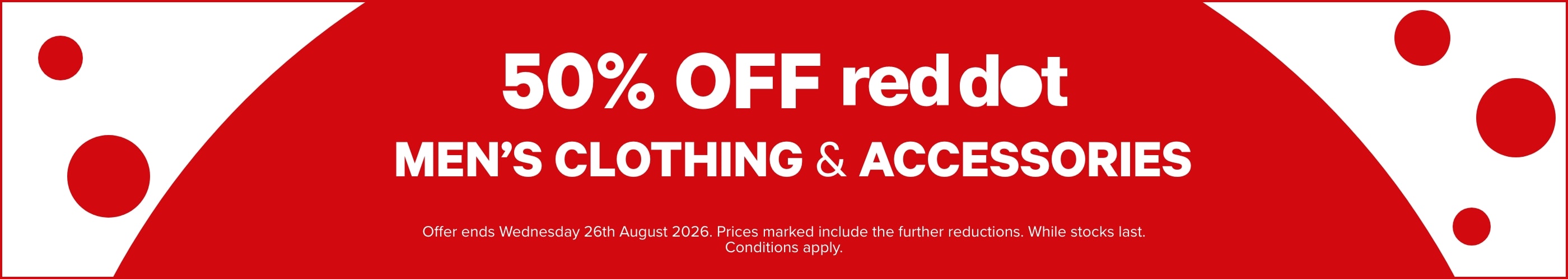 50% OFF red dot Men's Clothing & Accessories