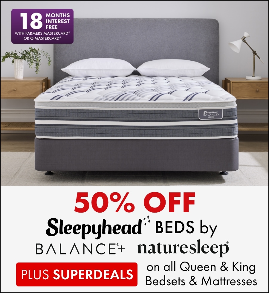 50% on Sleepyhead beds by Balance+ NatureSleep PLUS SUPERDEALS