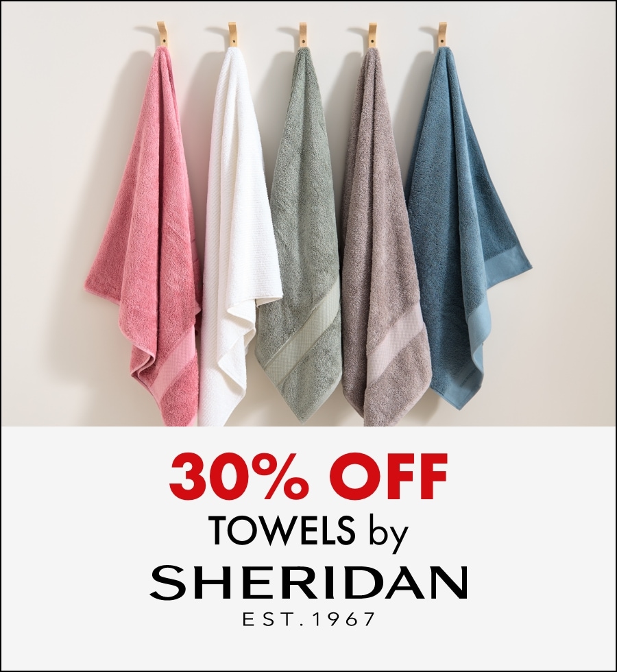 30% off Sheridan towels
