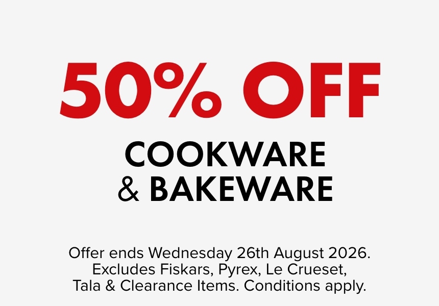 50% OFF Cookware & Bakeware