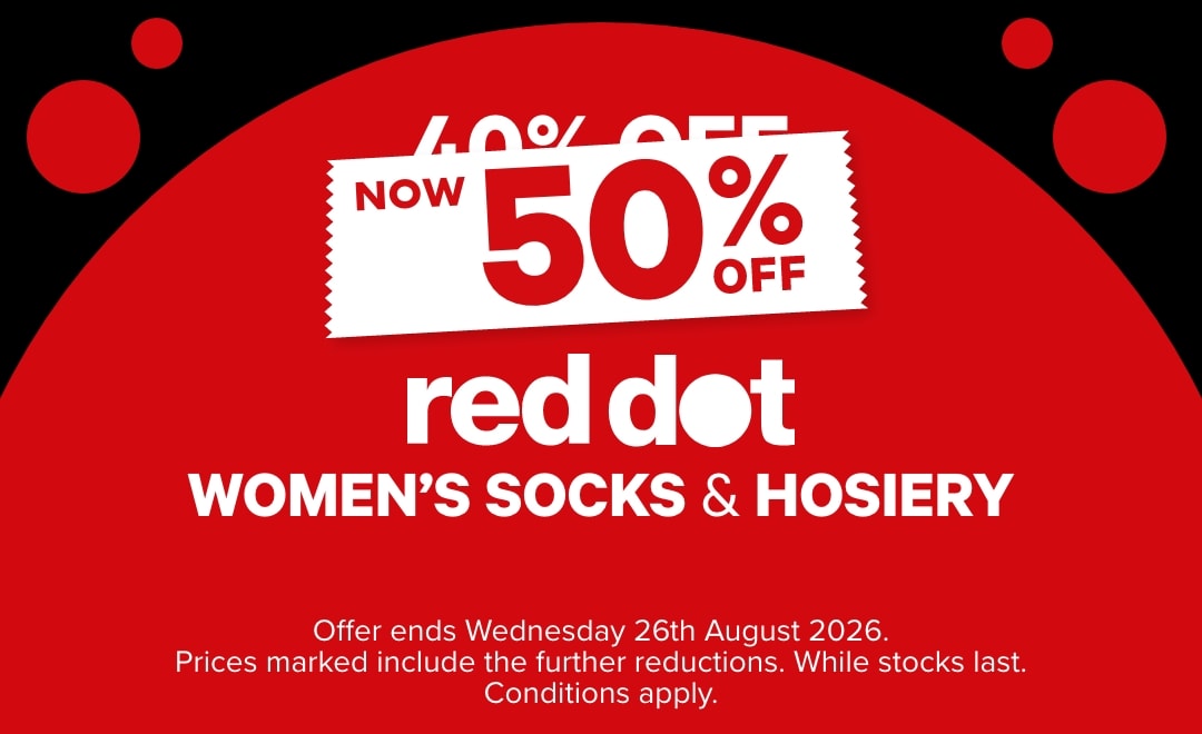 50% Womens socks & hosiery