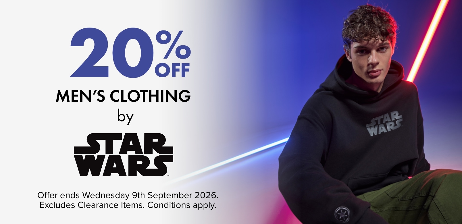 20% OFF Men's Clothing by Star Wars