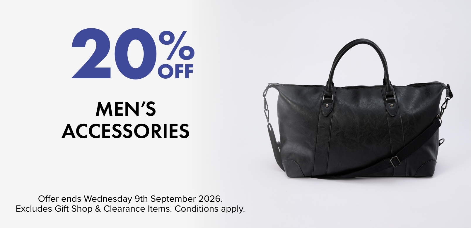 20% OFF Men's Accessories