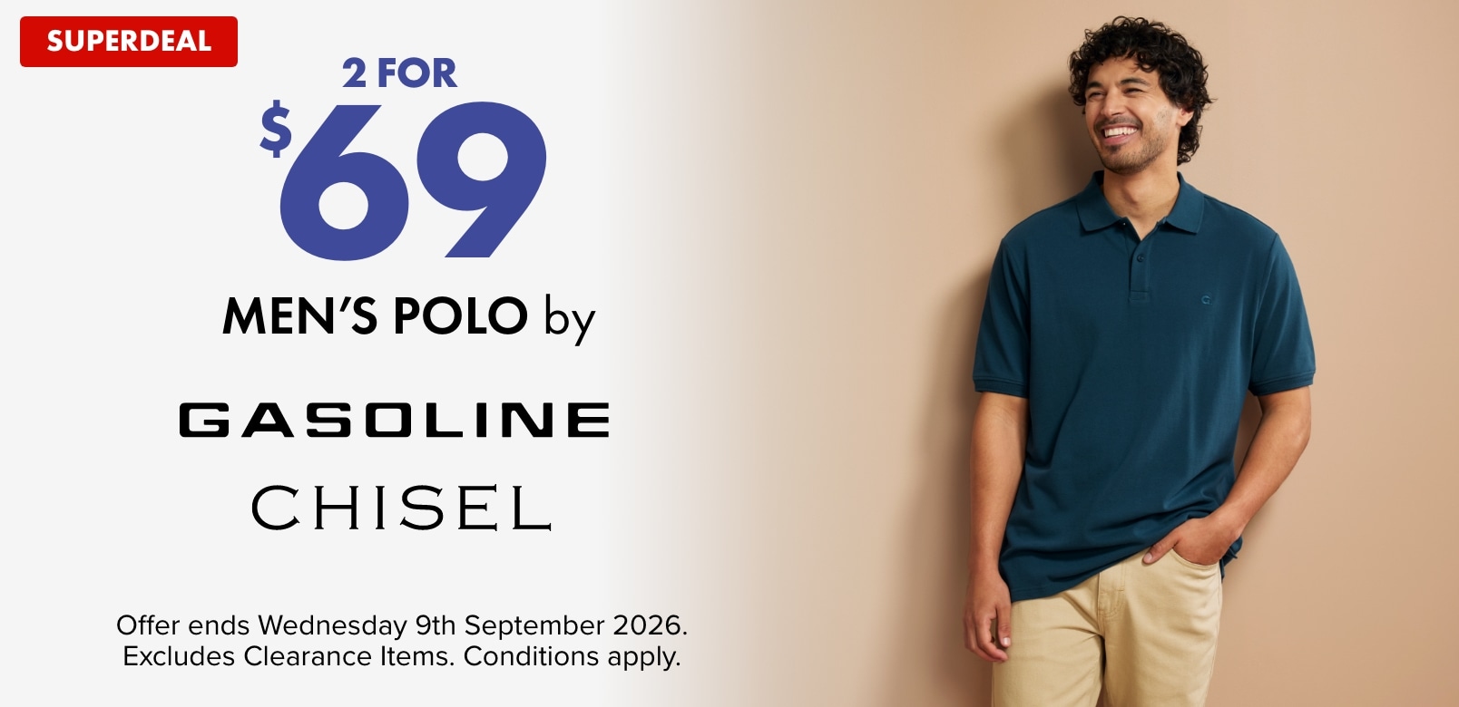 SUPERDEAL 2 For $69 Men's Polo by Gasoline & Chisel