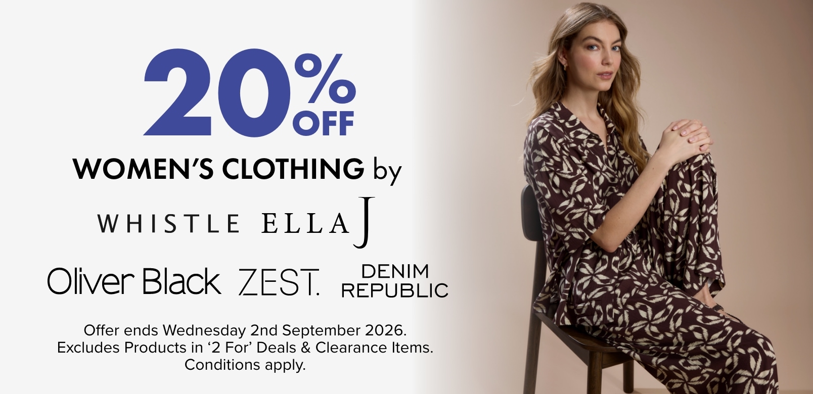 20% OFF Women's Clothing by Whistle, Ella J, Oliver Black, Zest & Denim Republic