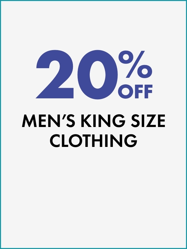 20% OFF Men's King Size Clothing