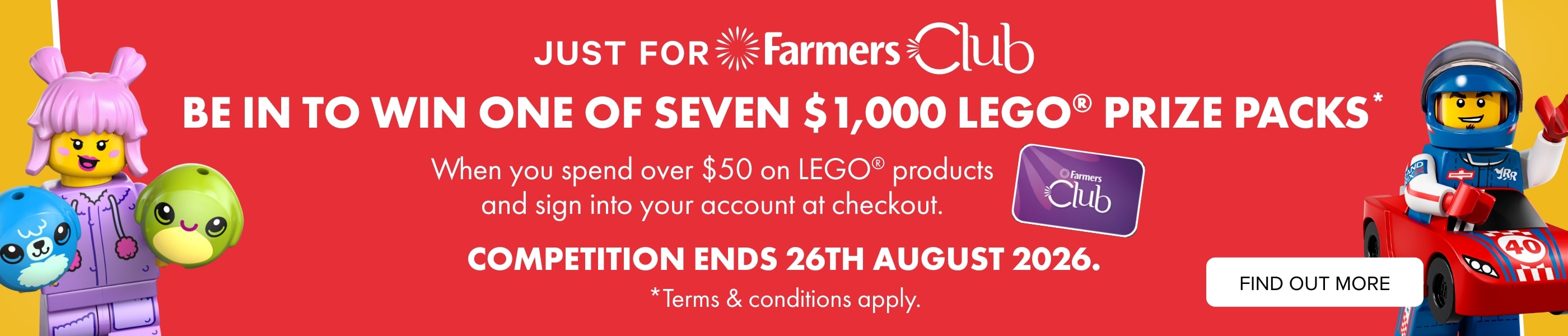 Be in to win one of seven $1,000 LEGO Prize Packs*