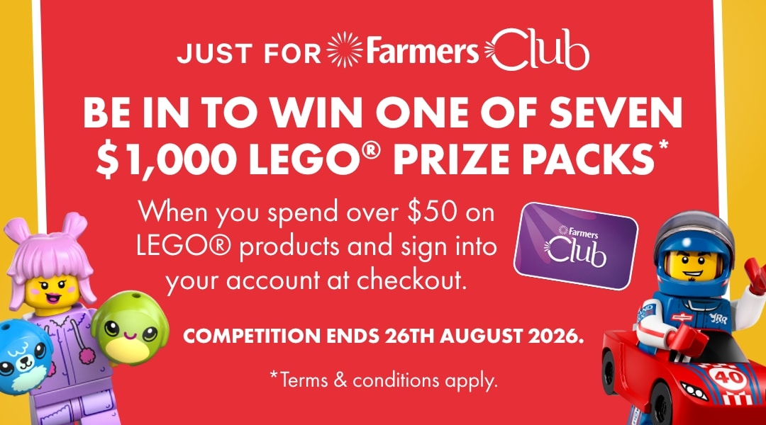 Be in to win one of seven $1,000 LEGO Prize Packs*
