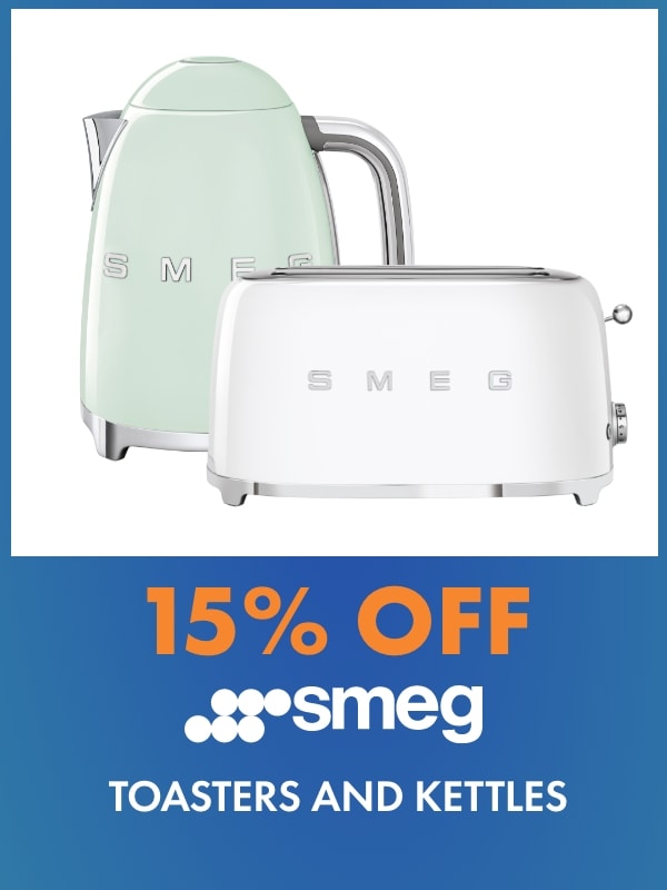15% off toasters and kettles by Smeg