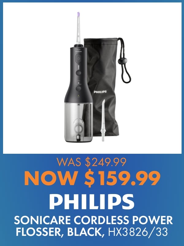 WAS $249.99, NOW $149.99 — Philips Sonicare Cordless Power Flosser, Black, HX3826/33