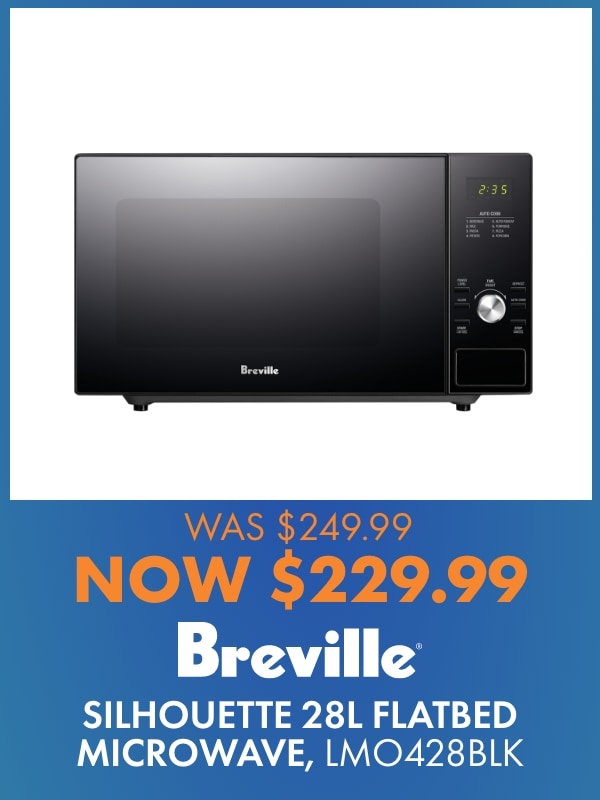 Breville Silhouette 28L Flatbed Microwave, LMO428BLK