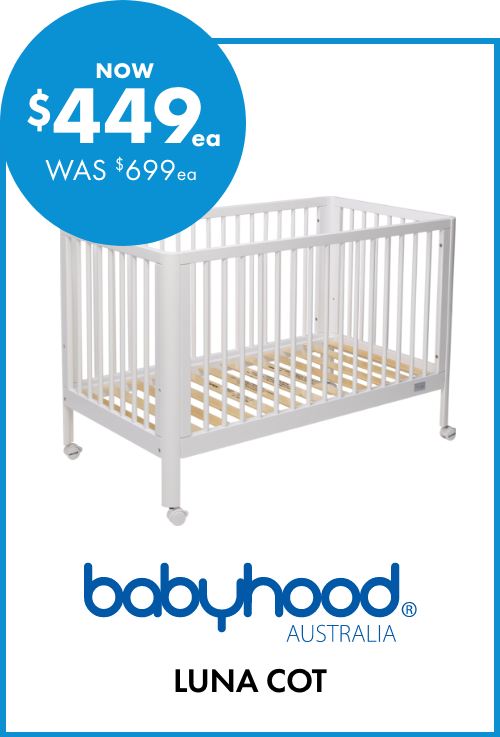 NOW $449ea Luna Cot by Babyhood