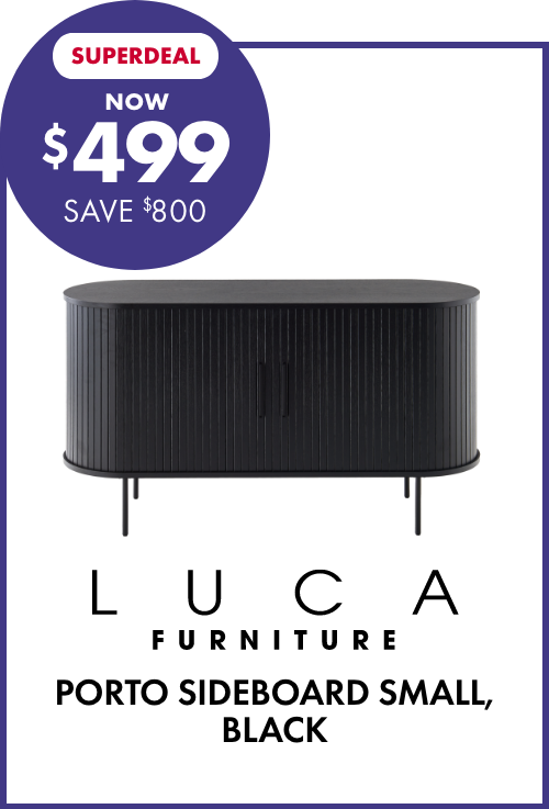SUPERDEAL NOW $499 SAVE $800 LUCA Furniture Porto Sideboard Small, Black