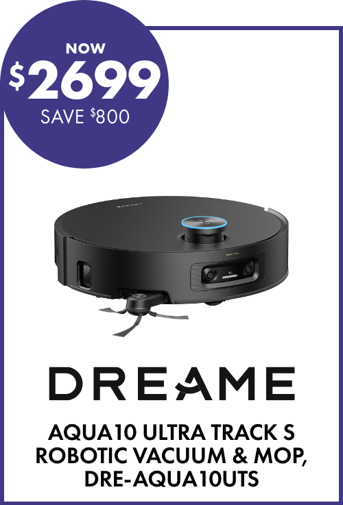NOW $2699 SAVE $800 Dreame Aqua10 Ultra Track S Robotic Vacuum & Mop, DRE-AQUA10UTS