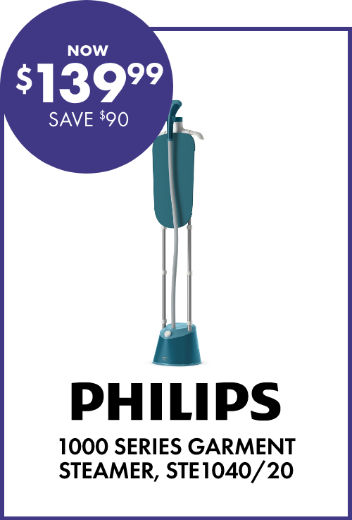 NOW $139.99 SAVE $90 Philips 1000 Series Garment Steamer, STE1040/20