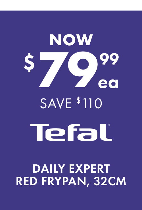 NOW $79.99ea SAVE $110 Tefal Daily Expert Red Frypan, 32cm