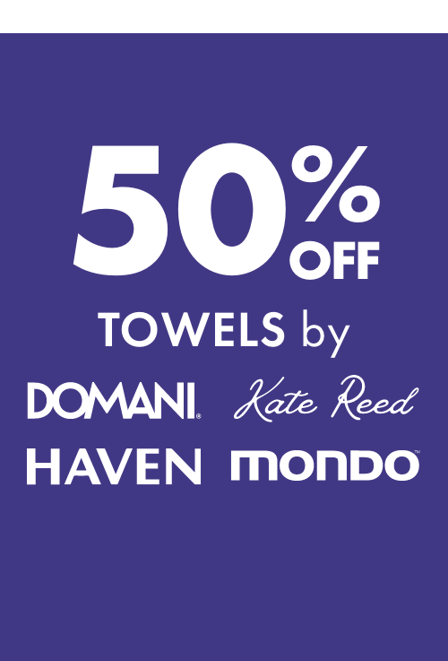 50% OFF Towels by Domani, Kate Reed, Haven & Mondo
