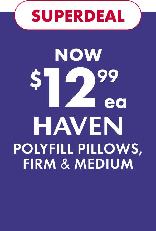 SUPERDEAL NOW $12.99ea Haven Polyfill Pillows, Firm & Medium